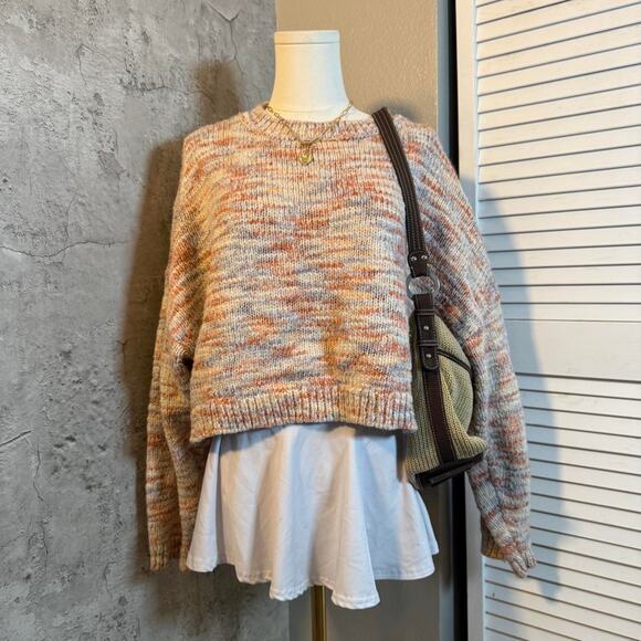 Preppy Soft Multicolored Oversized Fall Sweater - Picture 4 of 5
